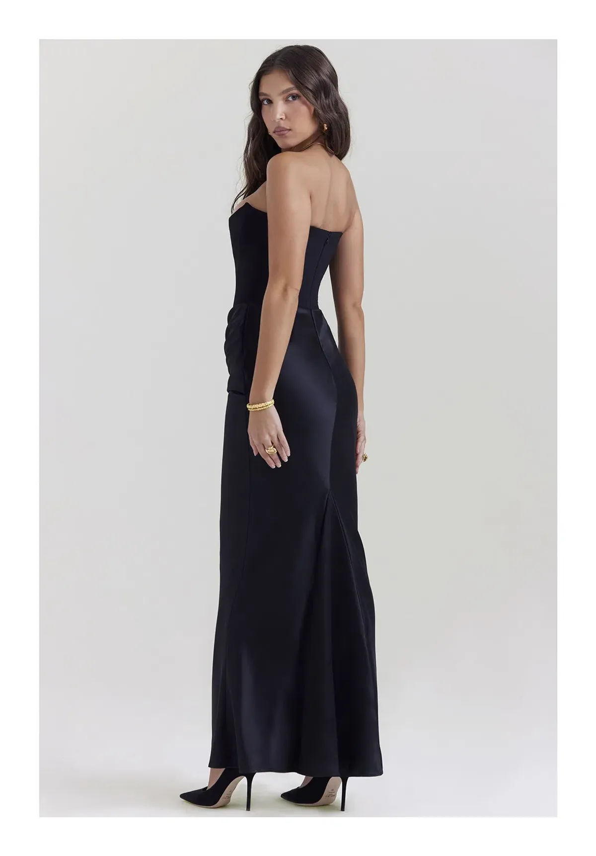 House of CB Persephone Maxi Dress Black Size S/ Au 8 - Image 3