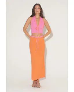 Hansen & Gretel Frankie Top Size XXS / AU 4 and Lacey Skirt Size XS / AU 6 Set Grapefruit for rent on The Volte - image 1