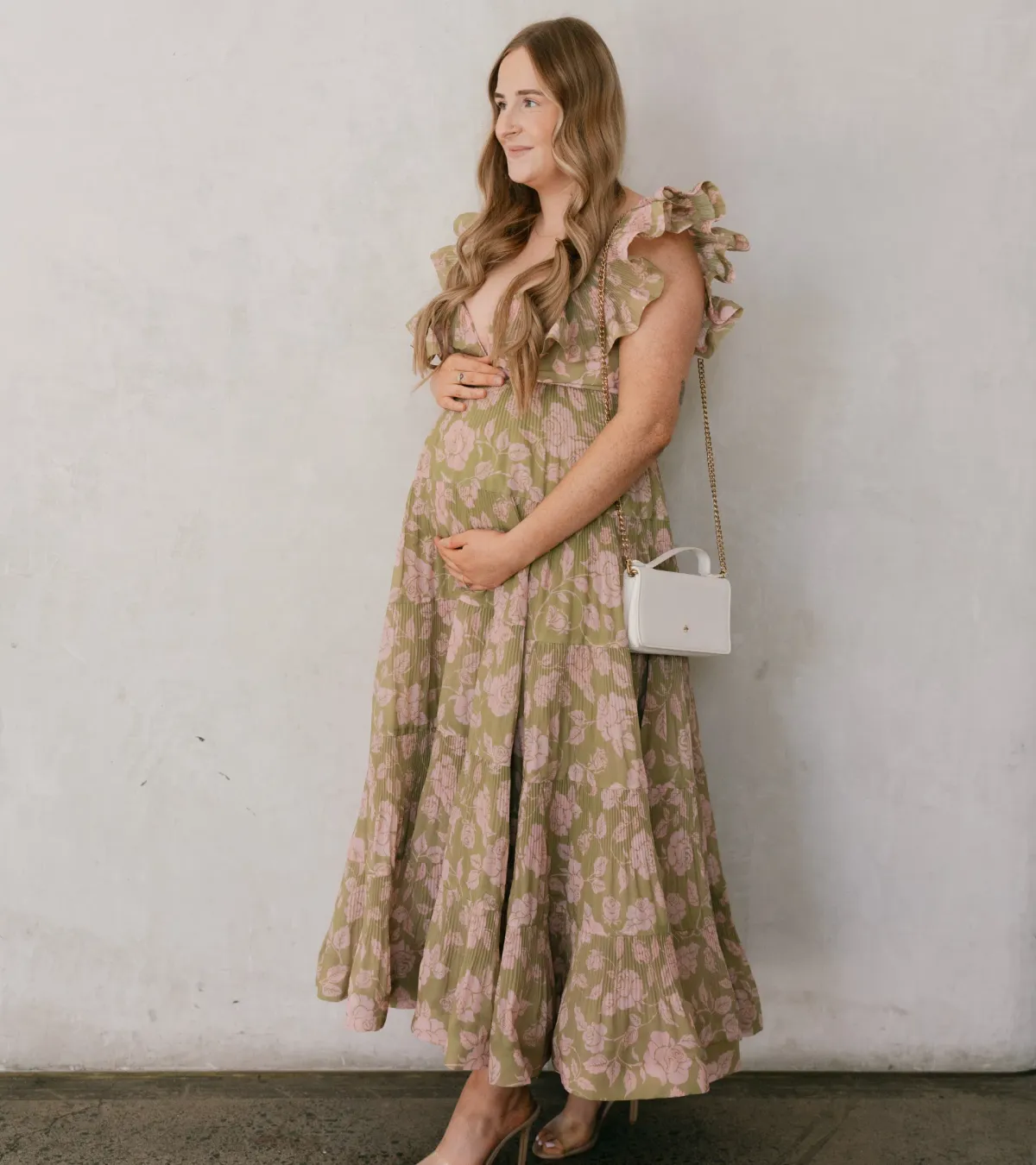 Zimmermann Lovestruck Pleated Gown Olive and Pink Rose Size 3 / AU 10-12 - Image 3
