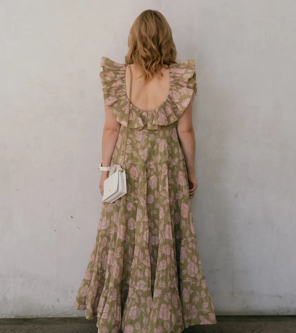 Zimmermann Lovestruck Pleated Gown Olive and Pink Rose Size 3 / AU 10-12 - Image 7