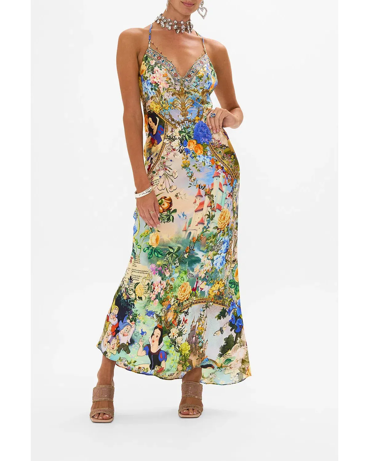 Camilla Chain Detail Slip Dress Multi Size 8 - Image 1