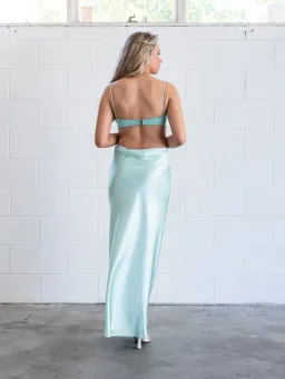 Bec & Bridge Agatha Cut Out Midi Dress in Cool Mint Size 8 for rent on The Volte - image 5