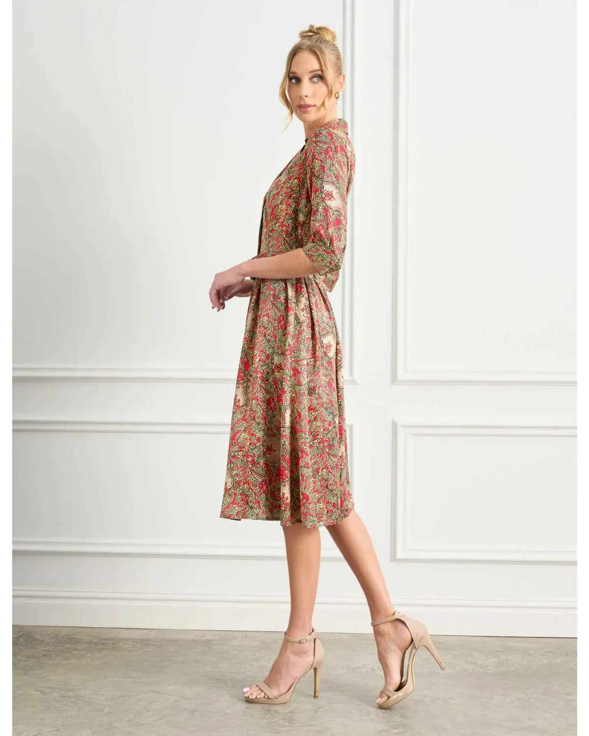 Leona Edmiston Demi 'Belle Epoch' Silk Shirtdress Multi Size 4 / AU 16 - Image 2