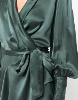 Zimmermann Silk Wrap Mini Dress Green Size 0P / AU 6 for rent on The Volte - image 4