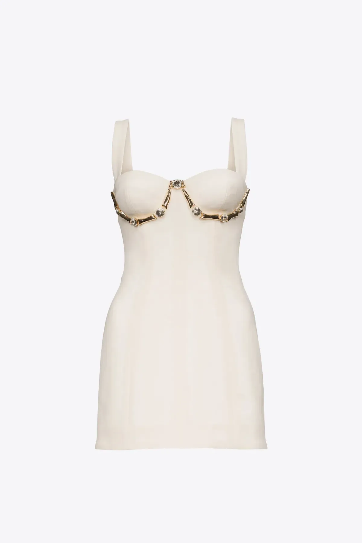 Area Crystal Claw Mini Dress Ivory White Size AU 8 - Image 5