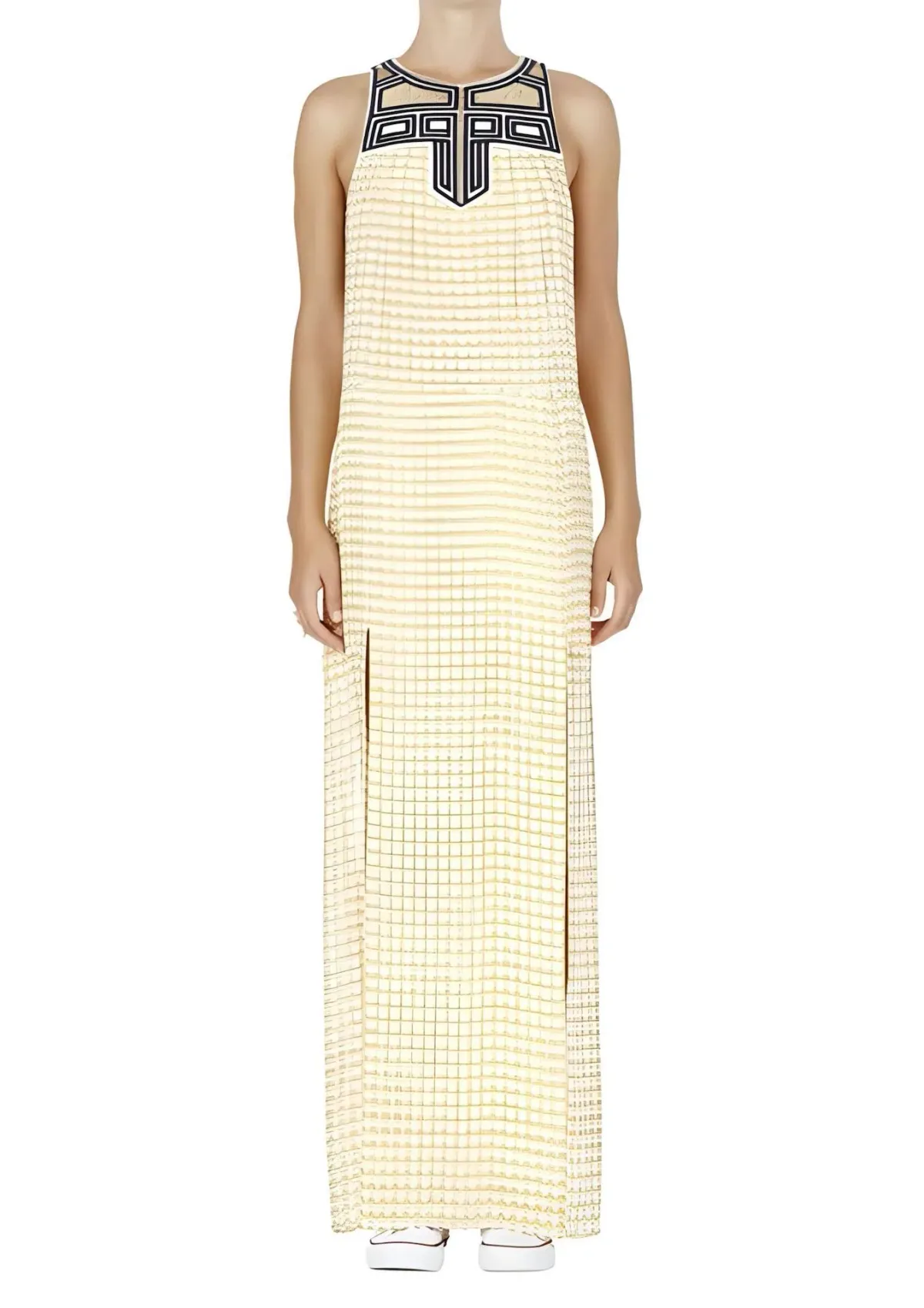 Sass & Bide Think Twice / The Element Embellished Silk Maxi Dress Yellow Size 6 - Image 1