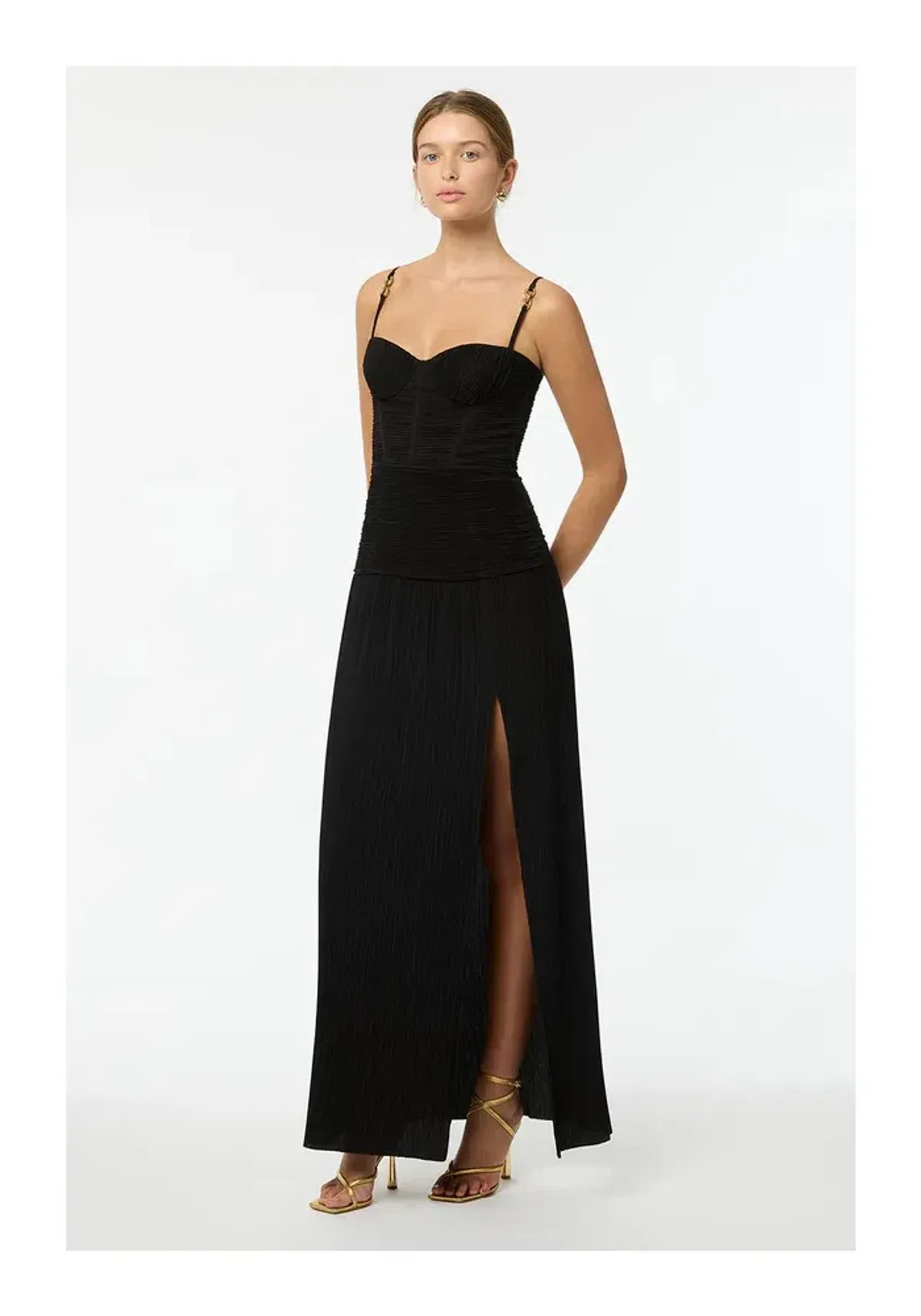 Manning Cartell Double Time Pleat Maxi Dress Black Size 10 - Image 2