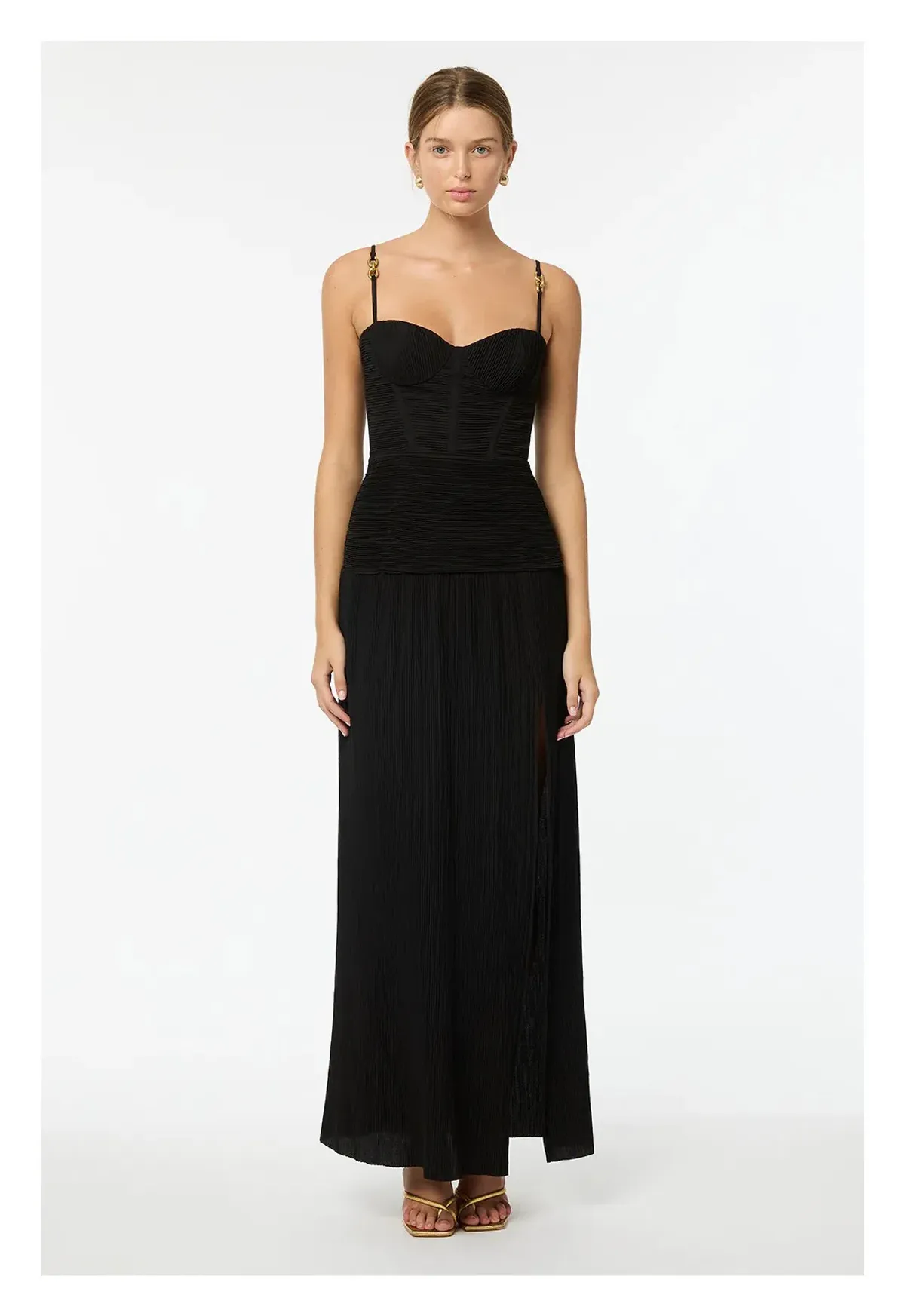 Manning Cartell Double Time Pleat Maxi Dress Black Size 12 - Image 1