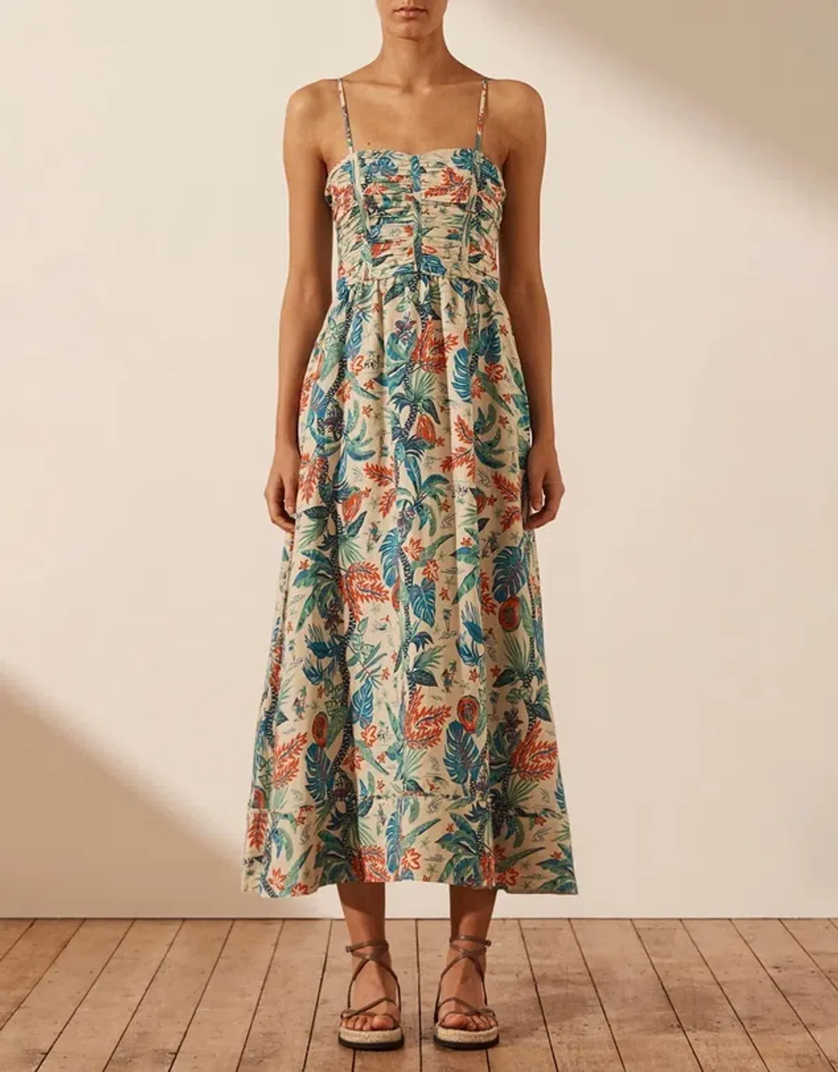 Shona Joy Mahalo Ruched Panel Midi Dress; size 12 - Image 1