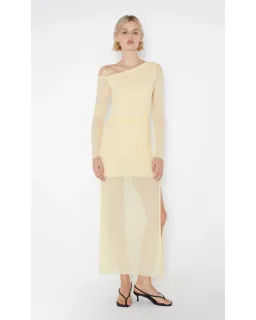 Bec & Bridge Fae Asym Long Sleeve Dress in Butter Yellow Size AU 10 for rent on The Volte - image 1
