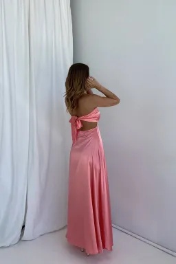 Lane + Sass Lucy Gown Guava Pink Size S/ Au 8 for rent on The Volte - image 2