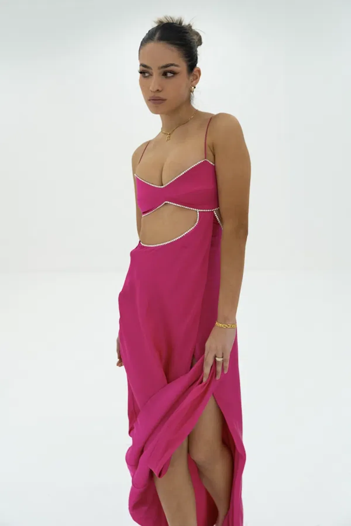 Michael Lo Sordo Symic Crystalline Luna Dress Pink Size 6 - Image 1