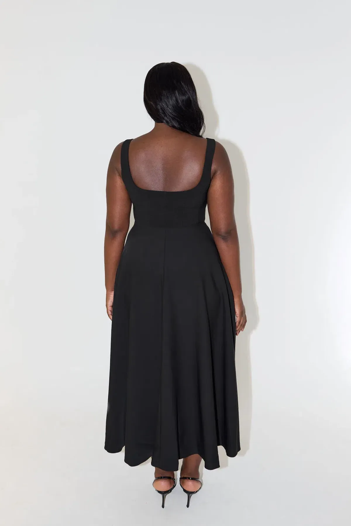 Odd Muse The Ultimate Muse High Waist Square Neck Midi Dress Black Size L / AU 12 - Image 7
