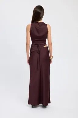 Kookai Prato High Cowl Neck and Prato Slip Skirt  Brown Size 10  for rent on The Volte - image 2
