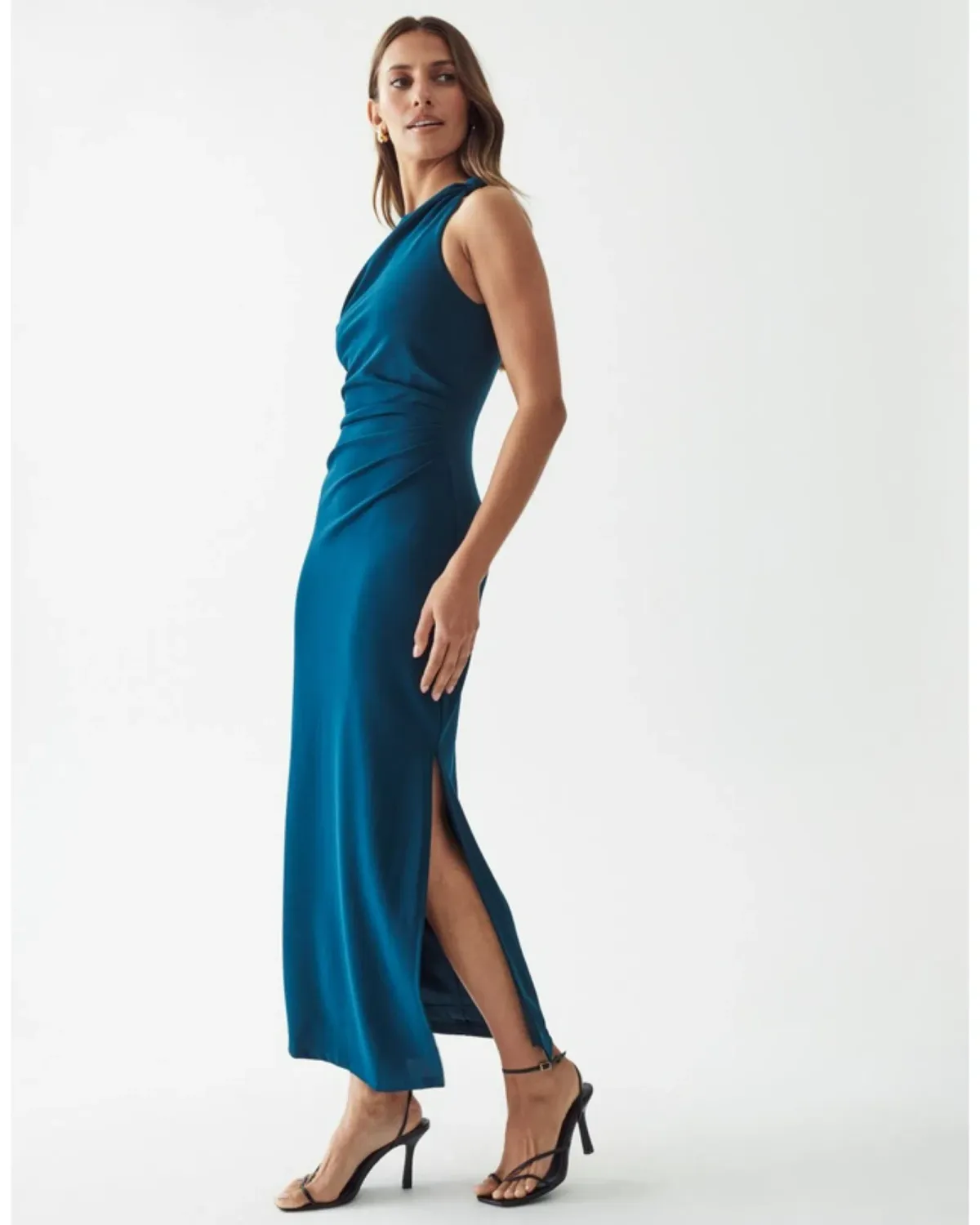 Calia Collection Damiana Midi Dress Teal Size AU 8 - Image 2