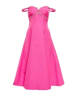 Self Portrait Embellished A-Line Midi Dress Pink Size AU 14 for rent on The Volte - image 3