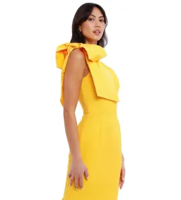 Rebecca Vallance Calla One Shoulder Dress Yellow Size 6  for rent on The Volte - image 3