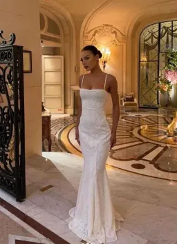 House of CB Joan Lace Up Back Maxi Dress in Ivory White Size S / AU 8 for rent on The Volte - image 1