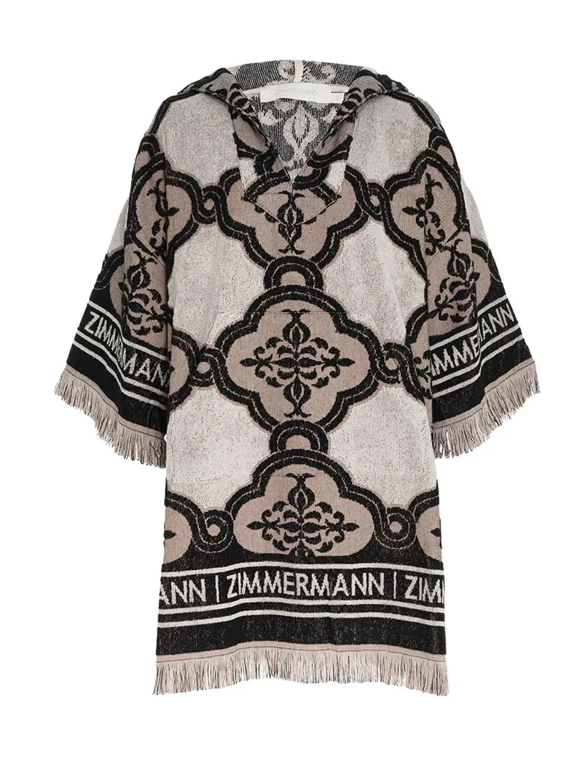 Zimmermann Clover Terry Towel Mini Dress in Cream Black Size 2 / AU 12 - Image 5