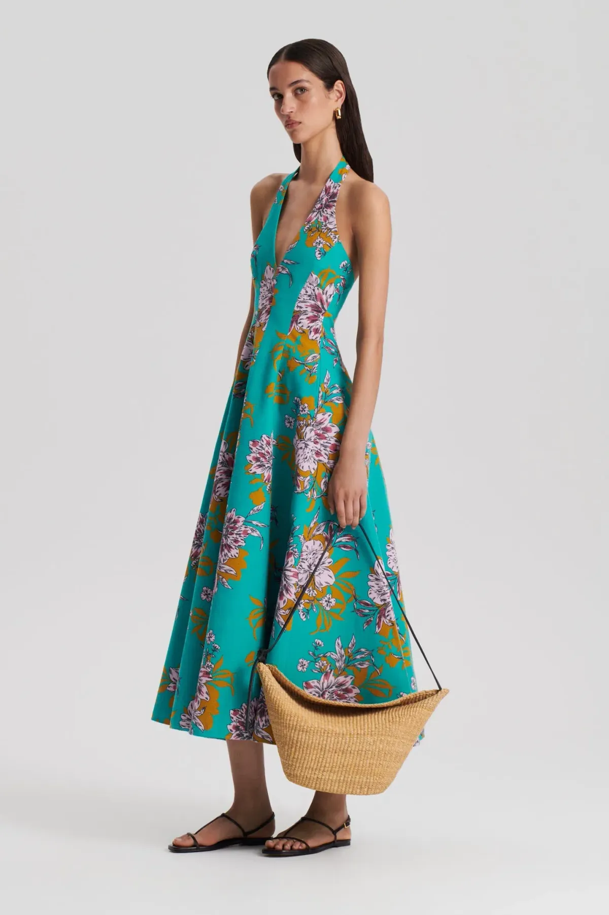 Scanlan Theodore Floral Halter Dress Size 8 - Image 1
