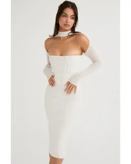 House of CB Milarose Midi Dress White Size AU 8 for rent on The Volte - image 2