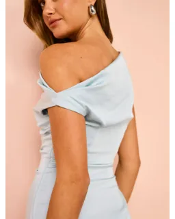 Bec & Bridge Rochelle Asym Midi Dress in Dolphin Blue Size AU 10 for rent on The Volte - image 3