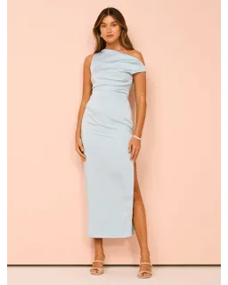 Bec & Bridge Rochelle Asym Midi Dress in Dolphin Blue Size AU 10 for rent on The Volte - image 1