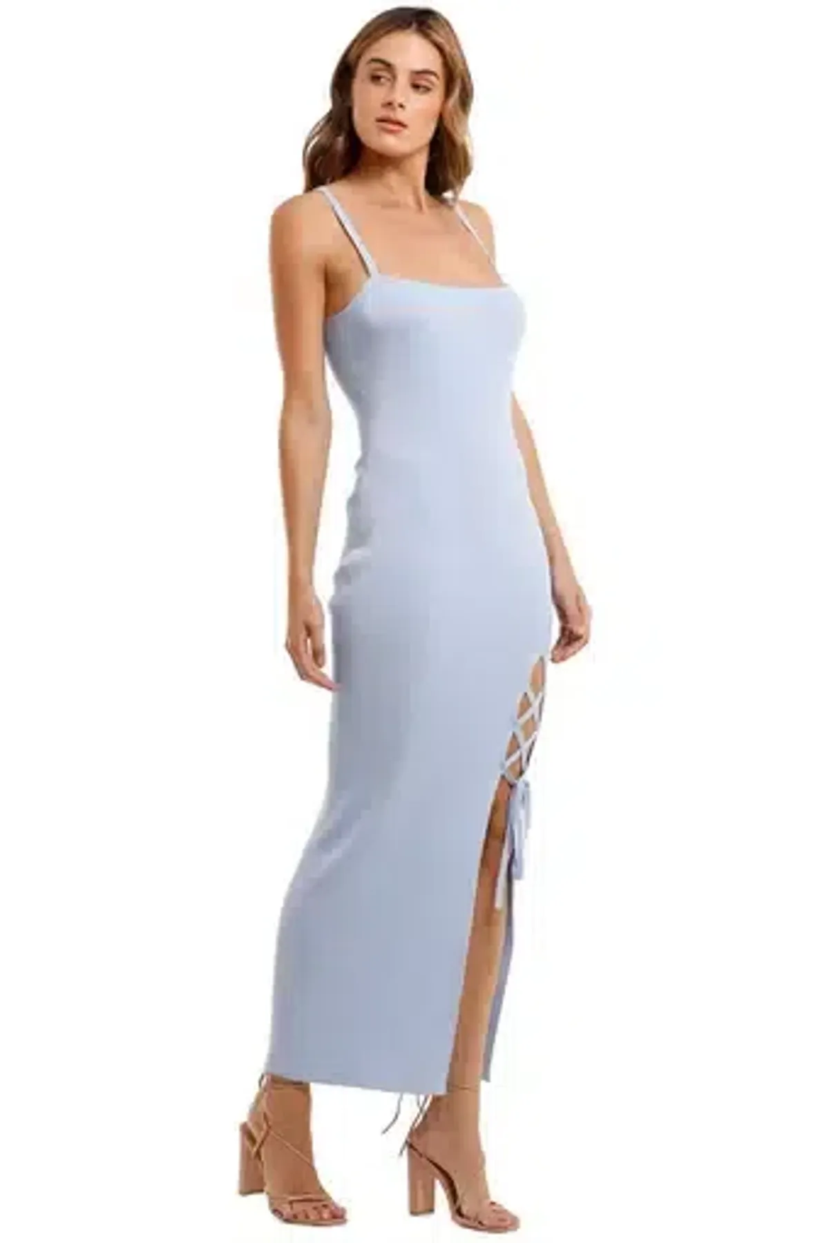 Bec & Bridge Lola Midi Dress Sky Blue Size 6 - Image 3