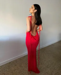 Melani the Label Cristina Gown Red Size 8 for rent on The Volte - image 2