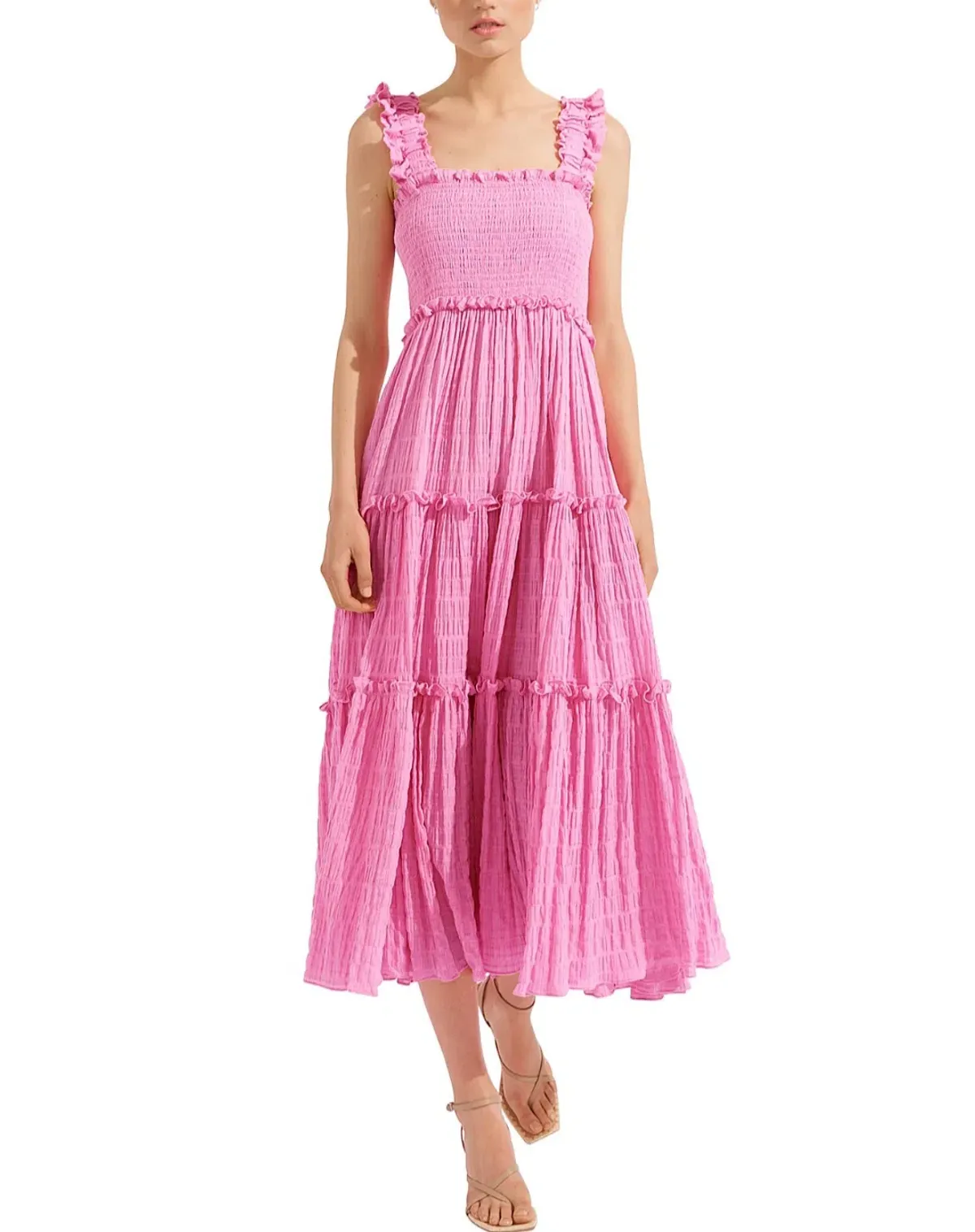 Steele Everly Shirred Dress Pink Size XS / AU 6 - Image 1
