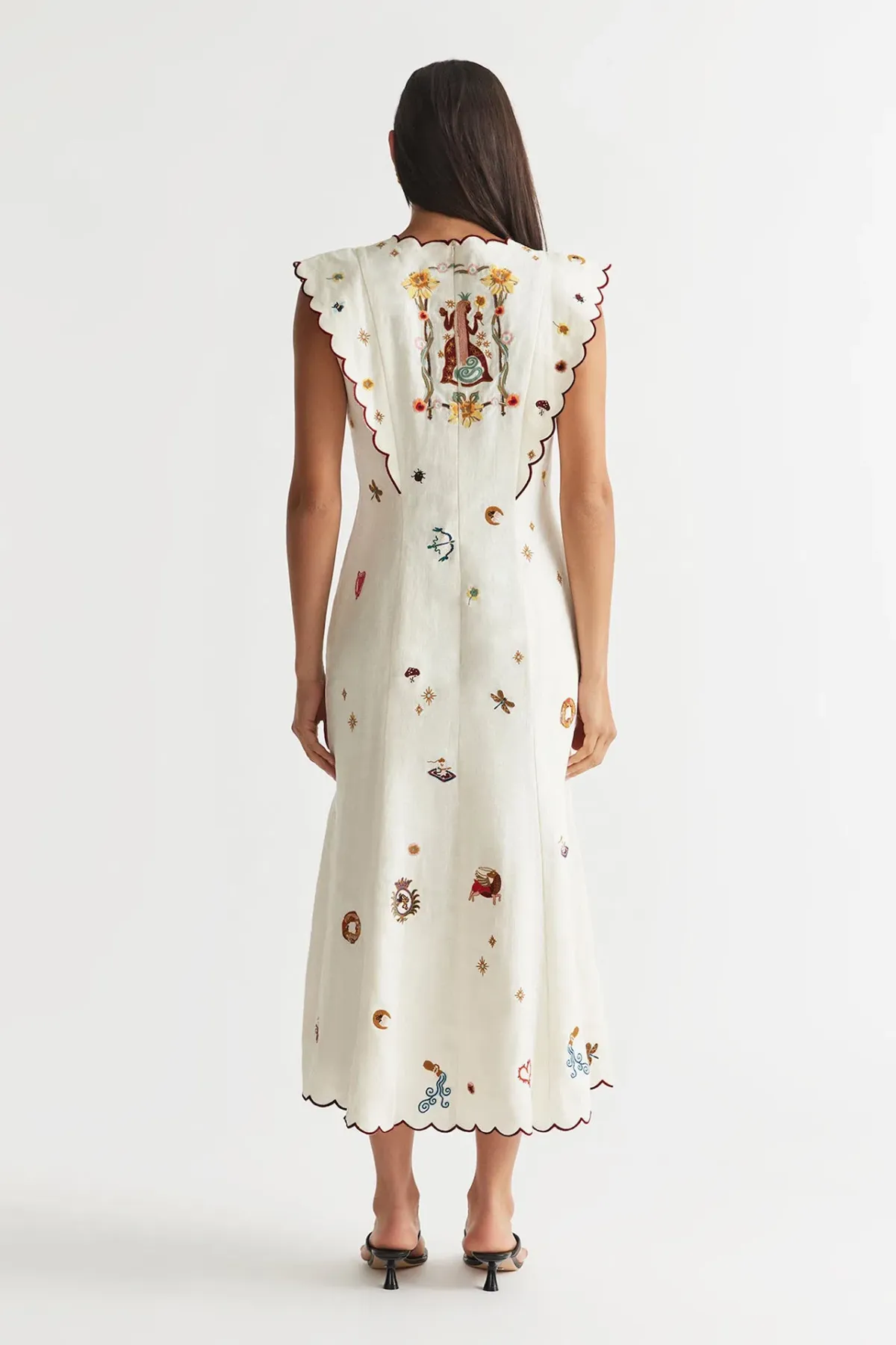 Antipodean Queen of Hearts Panelled Midi Dress Multi Size 10 - Image 2