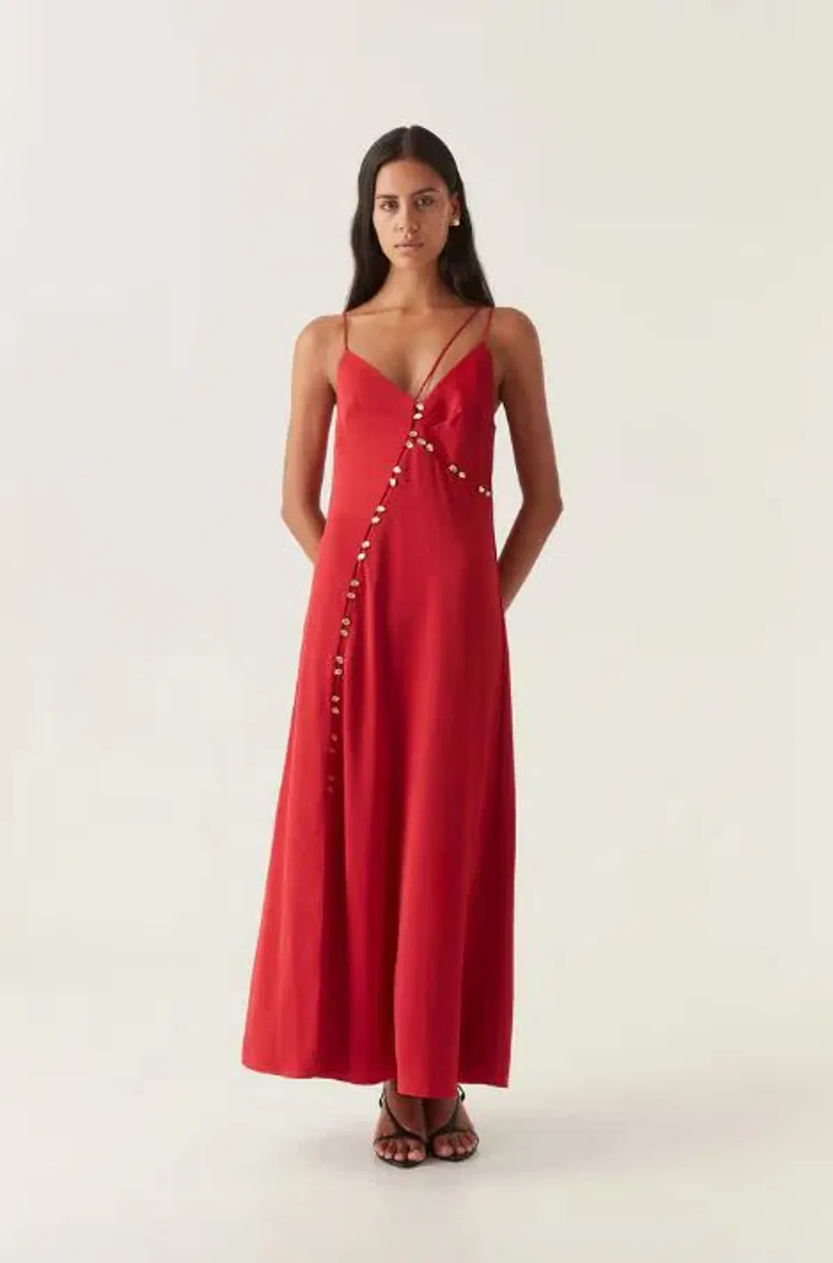 Aje Riddle Button Down Maxi Dress Red Size 12 - Image 4