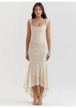 House of CB Cesca Floral Maxi Dress Vintage Cream Size XS / AU 6 for rent on The Volte - image 1