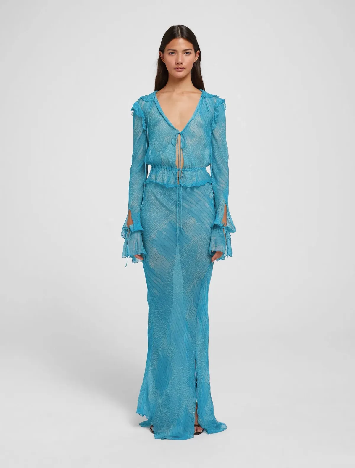 Rat & Boa Havana Top and Skirt Set Blue Print Size S / AU 8 - Image 1