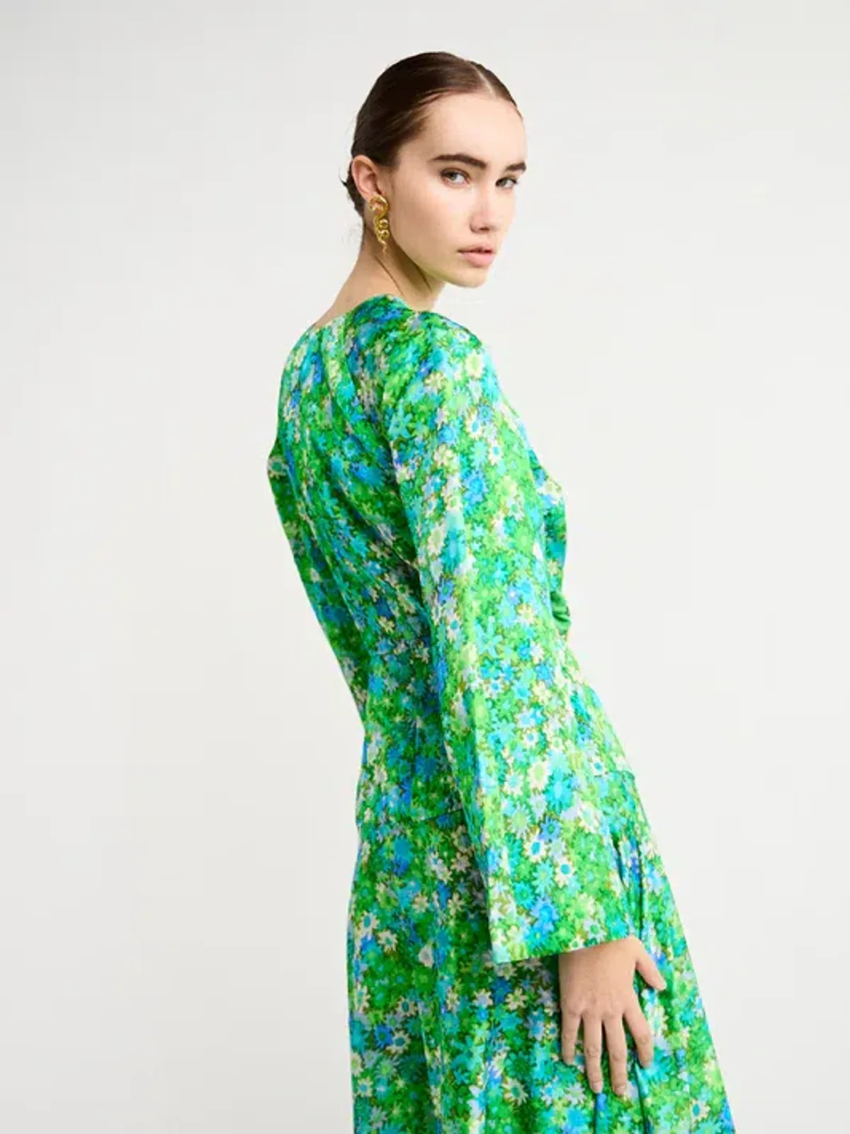 Alemais Cassandra Cut Out Midi Dress Turquoise Floral Size 10 AU - Image 3