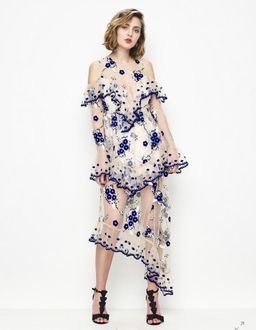 Alice McCall Mirage Gown Nude Blue Size 8 for rent on The Volte - image 1
