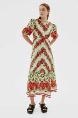 Alemais Amelie Midi Dress Floral Size AU 16 for rent on The Volte - image 1