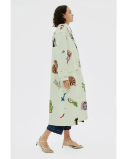 Alemais Checkers Coat Cream Print Size AU 14 for rent on The Volte - image 4