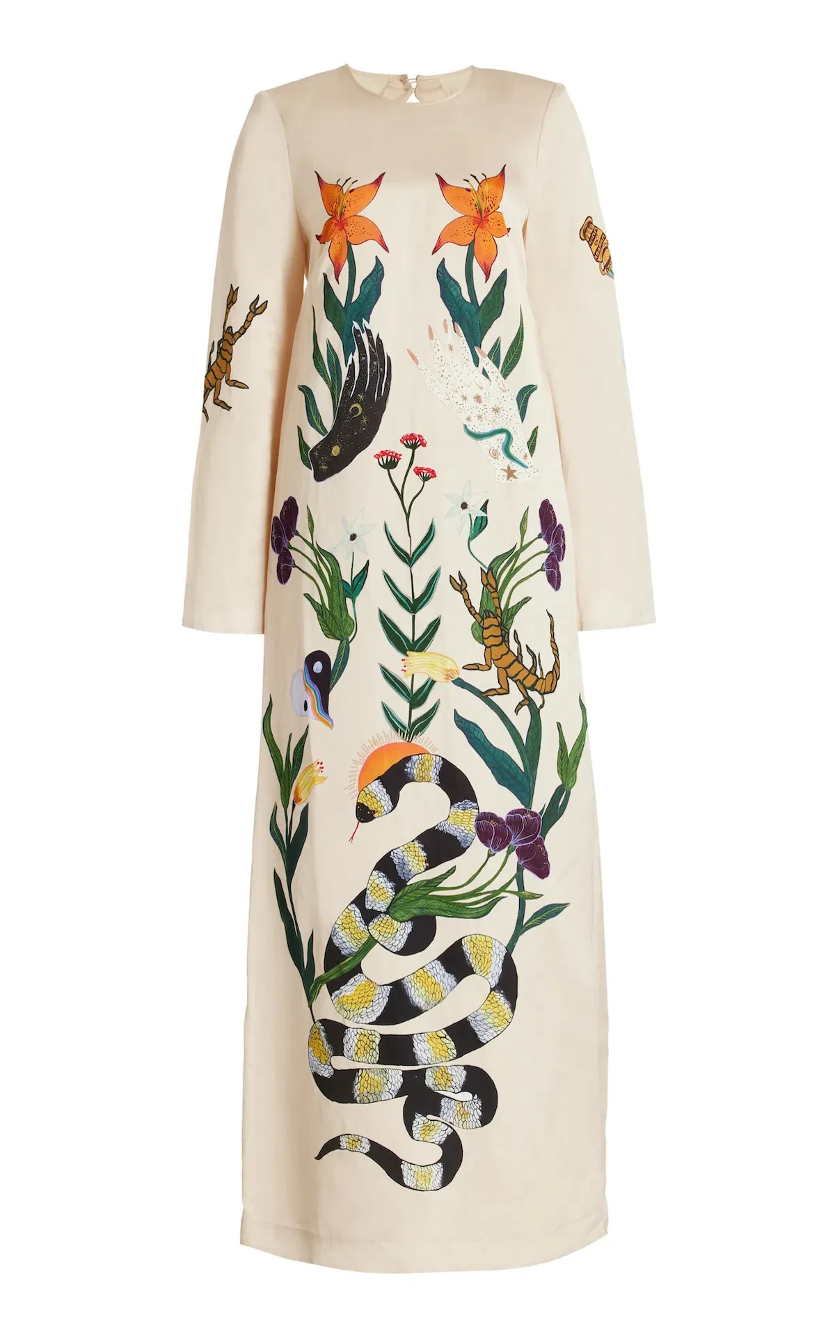 Alemais Zelda Midi Dress Champagne Multi Size AU 14 - Image 5