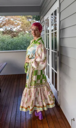 Alemais Checkmate Silk Midi Shirtdress Multi Size 16 for rent on The Volte - image 4