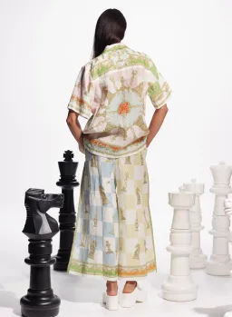 Alemais Checkmate Linen Shirt and Pants Set Multi Size 14 for rent on The Volte - image 3