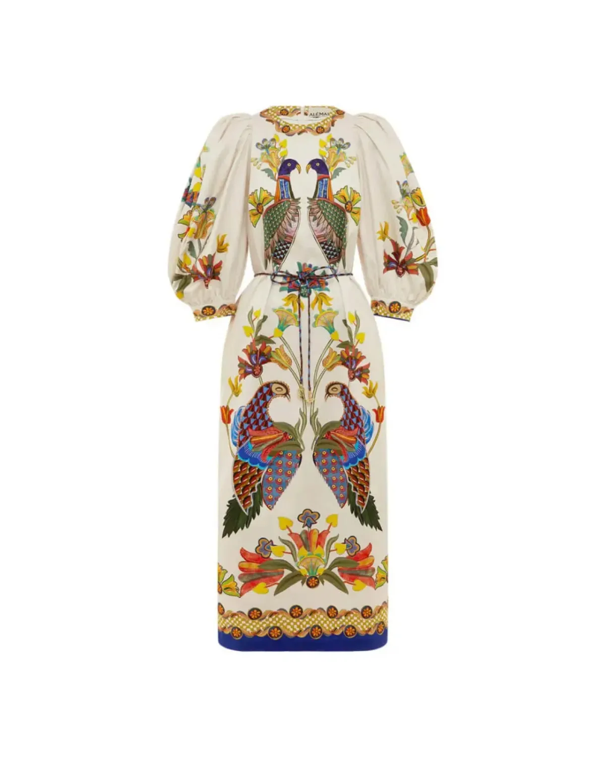 Alemais Effie Puff Sleeve Midi Dress Multi Size AU 12 - Image 4