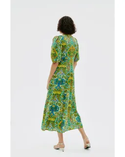 Alemais Sofie Puff Sleeve Midi Dress Multi Size AU 16 for rent on The Volte - image 3