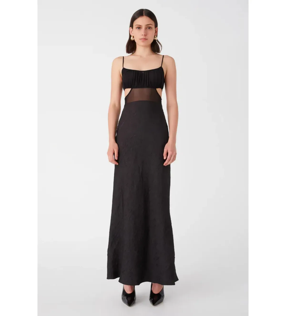 Misha Rebecca Satin Maxi Dress Black Size 10 - Image 1