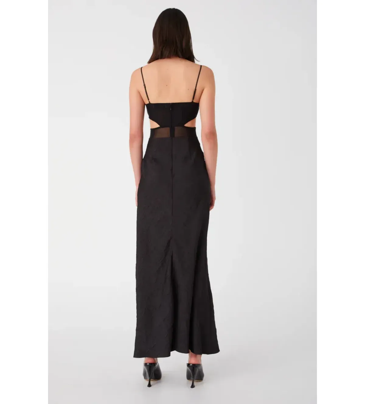 Misha Rebecca Satin Maxi Dress Black Size 10 - Image 3