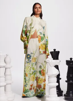 Alemais Constance Shirt and Pants Set Cream Floral Size 16 for rent on The Volte - image 1
