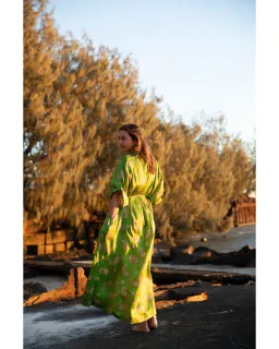 Alemais Dice Silk Shirtdress Green Size AU 16 for rent on The Volte - image 2