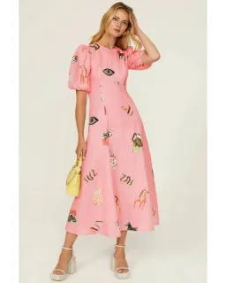 Alemais Cleo Midi Dress Pink Size AU 14 for rent on The Volte - image 1
