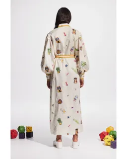 Alemais Checkers Embroidered Shirtdress Print Multi Size 14 for rent on The Volte - image 2