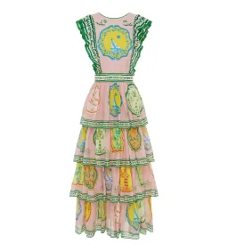 Alemais Porcelain Frill Midi Dress Multi Print Size 16 for rent on The Volte - image 5